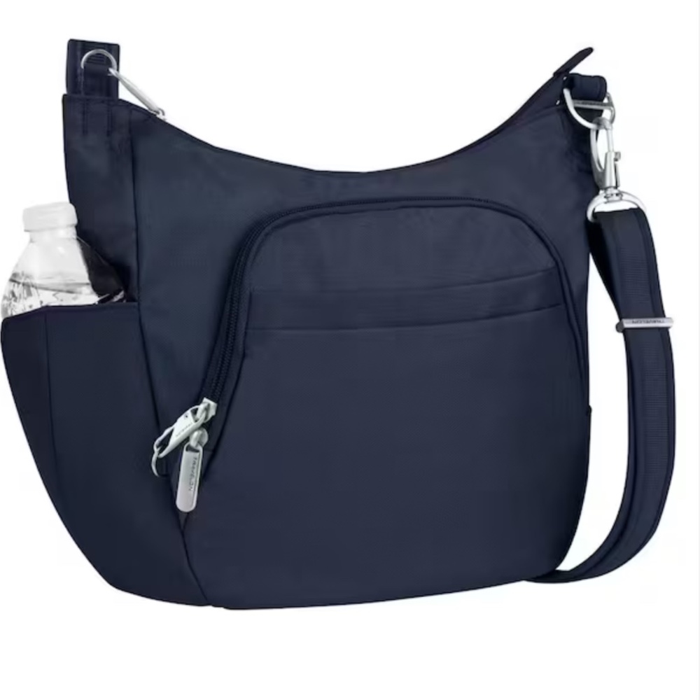 Travelon Anti-Theft Crossbody Bucket Tote Bag in Midnight Blue
